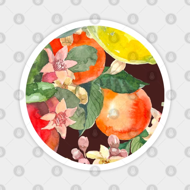 Tropical fruits pattern Magnet by GreekTavern